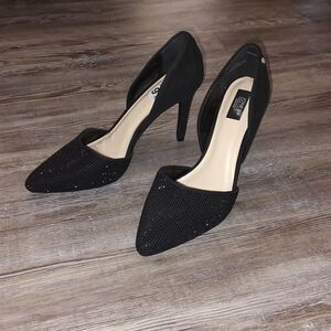 NEW JONES NEW YORK SHOE WOMENS HIGH HEEL DRESS GLITTER STUDDED CARRIE BLACK